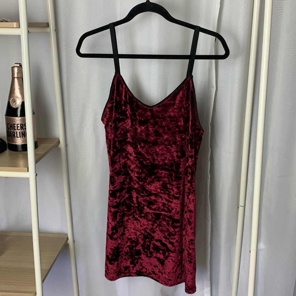 Topshop Crushed Velvet Slip Dress
